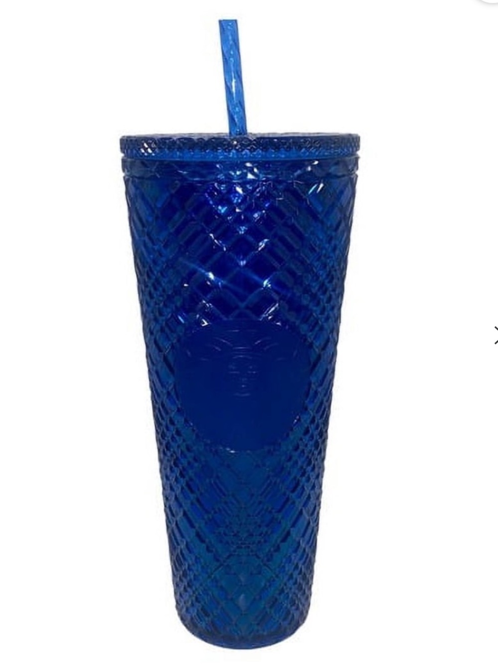 Starbucks 2022 Azure Blue Cold Cup Tumbler 24 oz + Starbucks $25 gift card - Picture 5 of 6